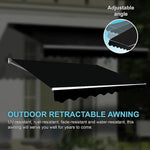 Outdoor Folding Arm Awning Retractable Sunshade Canopy Black 3.0m x 2.5m - Home & Garden > Shading
