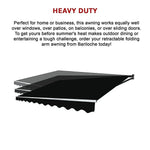 Outdoor Folding Arm Awning Retractable Sunshade Canopy Black 4.0m x 2.5m - Home & Garden > Shading