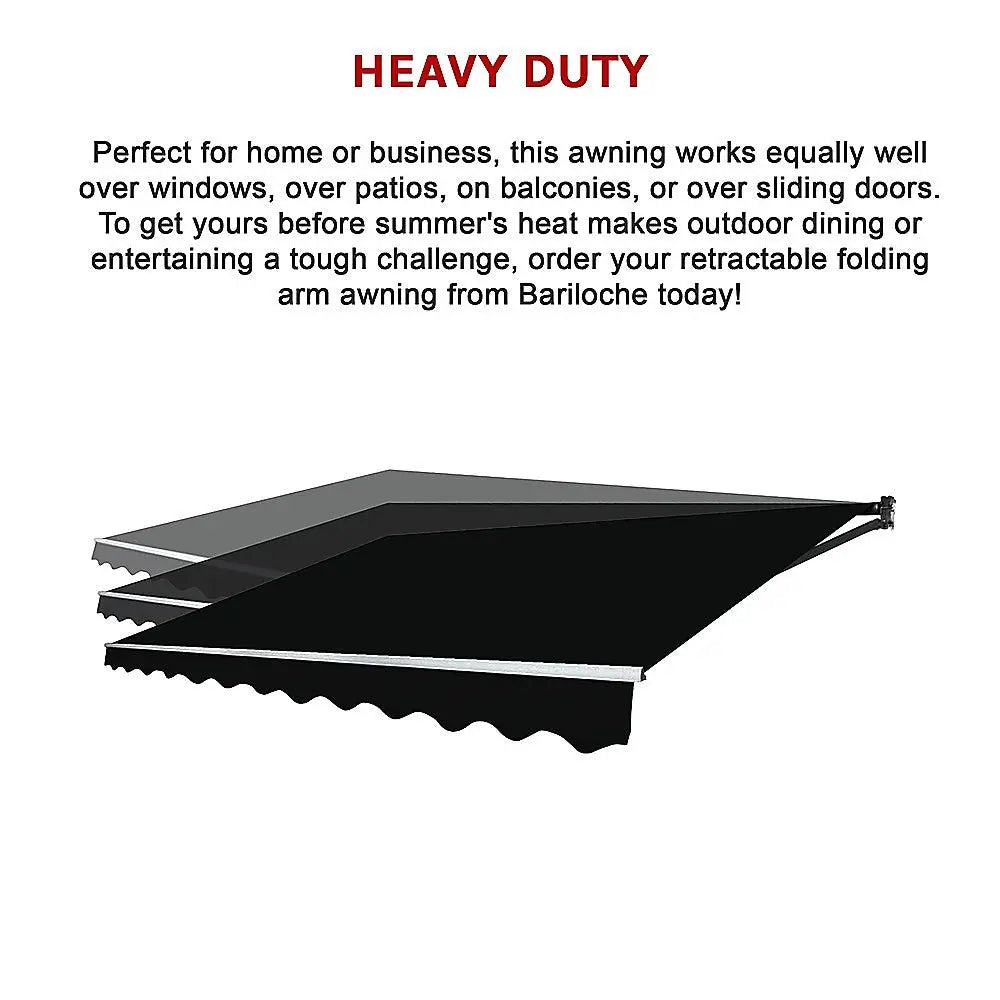 Outdoor Folding Arm Awning Retractable Sunshade Canopy Black 4.0m x 2.5m - Home & Garden > Shading