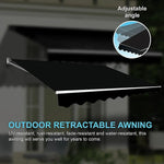 Outdoor Folding Arm Awning Retractable Sunshade Canopy Black 4.0m x 2.5m - Home & Garden > Shading