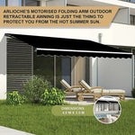 Outdoor Folding Arm Awning Retractable Sunshade Canopy Black 4.0m x 3.0m - Home & Garden > Shading