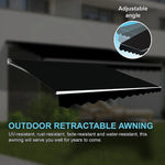 Outdoor Folding Arm Awning Retractable Sunshade Canopy Black 4.0m x 3.0m - Home & Garden > Shading