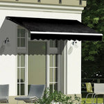 Outdoor Folding Arm Awning Retractable Sunshade Canopy Black 4.0m x 2.5m - Home & Garden > Shading