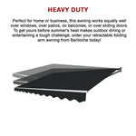 Outdoor Folding Arm Awning Retractable Sunshade Canopy Black 5.0m x 3.0m - Home & Garden > Shading