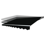 Outdoor Folding Arm Awning Retractable Sunshade Canopy Black 5.0m x 2.5m - Home & Garden > Shading