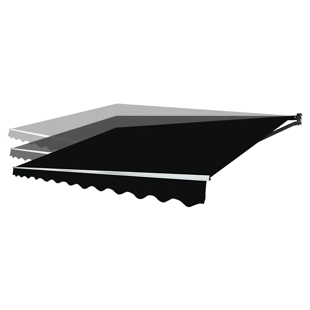 Outdoor Folding Arm Awning Retractable Sunshade Canopy Black 5.0m x 2.5m - Home & Garden > Shading