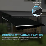 Outdoor Folding Arm Awning Retractable Sunshade Canopy Black 5.0m x 3.0m - Home & Garden > Shading
