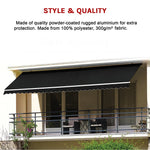 Outdoor Folding Arm Awning Retractable Sunshade Canopy Black 5.0m x 2.5m - Home & Garden > Shading