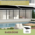 Outdoor Folding Arm Awning Retractable Sunshade Canopy Black 5.0m x 2.5m - Home & Garden > Shading