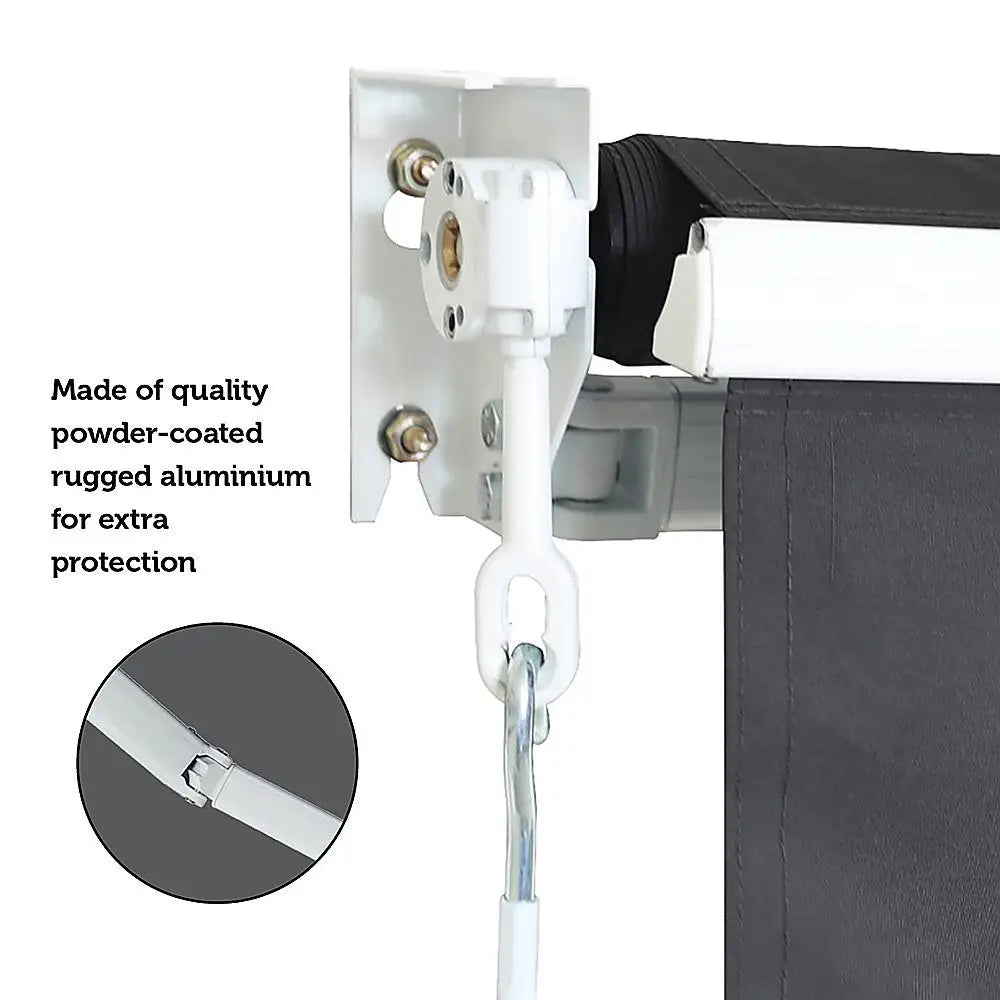 Outdoor Folding Arm Awning Retractable Sunshade Canopy Grey 3.0m x 2.5m - Home & Garden > Shading