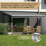 Outdoor Folding Arm Awning Retractable Sunshade Canopy Grey 3.0m x 2.5m - Home & Garden > Shading