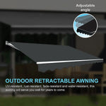 Outdoor Folding Arm Awning Retractable Sunshade Canopy Grey 3.0m x 2.5m - Home & Garden > Shading