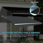 Outdoor Folding Arm Awning Retractable Sunshade Canopy Grey 4.0m x 2.5m - Home & Garden > Shading