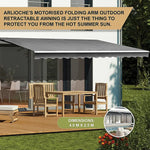 Outdoor Folding Arm Awning Retractable Sunshade Canopy Grey 4.0m x 2.5m - Home & Garden > Shading