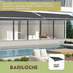 Outdoor Folding Arm Awning Retractable Sunshade Canopy Grey 5.0m x 2.5m - Home & Garden > Shading