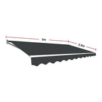 Outdoor Folding Arm Awning Retractable Sunshade Canopy Grey 5.0m x 2.5m - Home & Garden > Shading