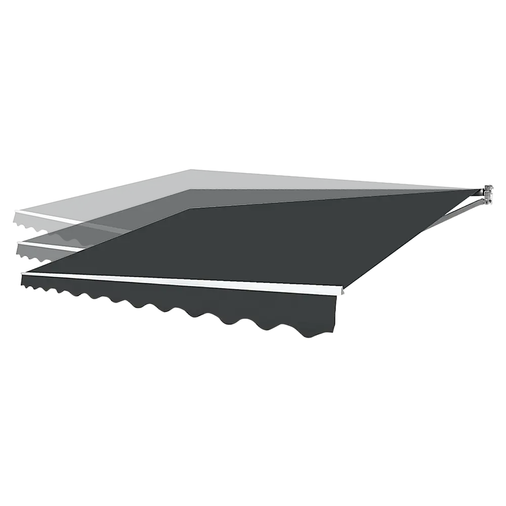 Outdoor Folding Arm Awning Retractable Sunshade Canopy Grey 5.0m x 3.0m - Home & Garden > Shading