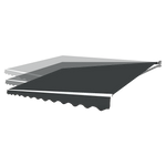 Outdoor Folding Arm Awning Retractable Sunshade Canopy Grey 5.0m x 3.0m - Home & Garden > Shading