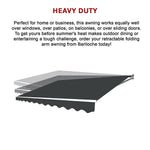 Outdoor Folding Arm Awning Retractable Sunshade Canopy Grey 5.0m x 3.0m - Home & Garden > Shading
