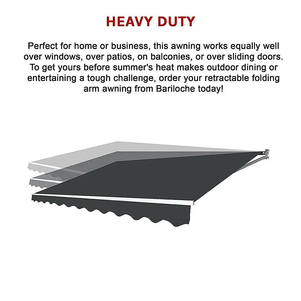 Outdoor Folding Arm Awning Retractable Sunshade Canopy Grey 5.0m x 3.0m - Home & Garden > Shading