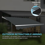 Outdoor Folding Arm Awning Retractable Sunshade Canopy Grey 5.0m x 3.0m - Home & Garden > Shading