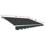Outdoor Folding Arm Awning Retractable Sunshade Canopy Grey 5.0m x 3.0m - Home & Garden > Shading