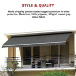Outdoor Folding Arm Awning Retractable Sunshade Canopy Grey 5.0m x 3.0m - Home & Garden > Shading