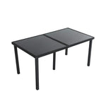 Outdoor Minimalist Black Wicker 6-Seater Dining Set - Furniture > Outdoor