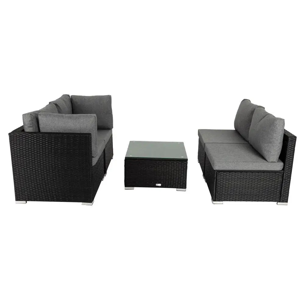 Outdoor Modular Lounge Sofa Bondi-Black - Furniture > Outdoor