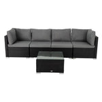 Outdoor Modular Lounge Sofa Bondi-Black - Furniture > Outdoor