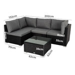 Outdoor Modular Lounge Sofa Bondi-Black - Furniture > Outdoor