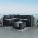 Outdoor Modular Lounge Sofa Bondi-Black - Furniture > Outdoor