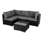 Outdoor Modular Lounge Sofa Bondi-Black - Furniture > Outdoor