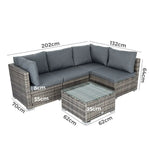 Outdoor Modular Lounge Sofa Bondi -Grey - Furniture > Outdoor