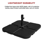 Outdoor Patio 4-Piece Cantilever Offset 3M Umbrella Base Stand Weight Water Sand - Home & Garden > Shading