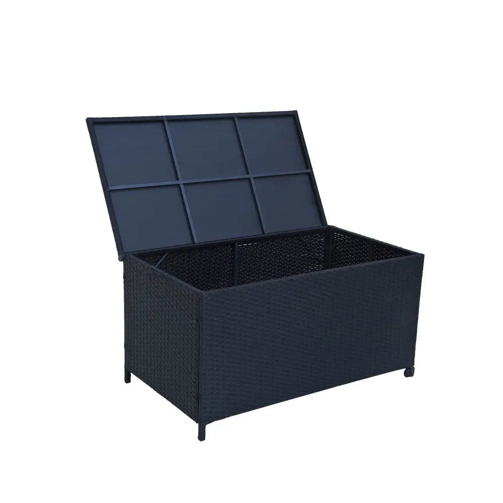 Outdoor PE Wicker Storage Box Garden 320L-Black - Furniture > Outdoor