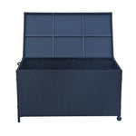 Outdoor PE Wicker Storage Box Garden 320L-Black - Furniture > Outdoor