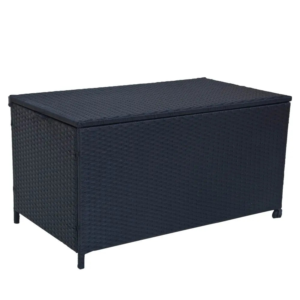 Outdoor PE Wicker Storage Box Garden 320L-Black - Furniture > Outdoor
