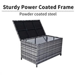 Outdoor PE Wicker Storage Box Garden 320L-Grey - Furniture > Outdoor