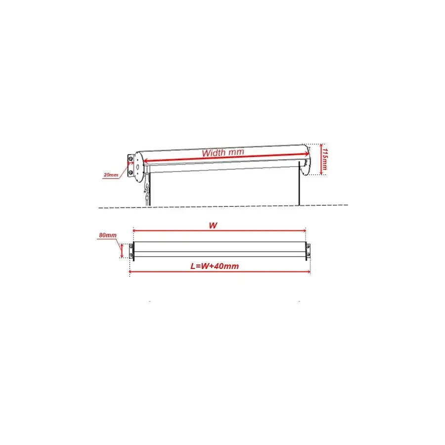 Outdoor Roller Blind Sun Screen Awning With Aluminium Hood 1.8, - Home & Garden > Home & Garden Others
