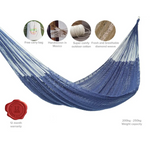 Outdoor undercover cotton Mayan Legacy hammock King size Blue - Home & Garden > Hammocks