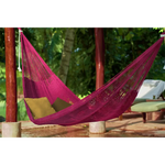 Outdoor undercover cotton Mayan Legacy hammock King size Mexican Pink - Home & Garden > Hammocks