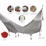 Outdoor undercover cotton Mayan Legacy hammock with hand crocheted tassels King Size Dream Sands - Home & Garden >