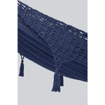 Outdoor undercover cotton Mayan Legacy hammock with hand crocheted tassels King Size Blue - Home & Garden > Hammocks