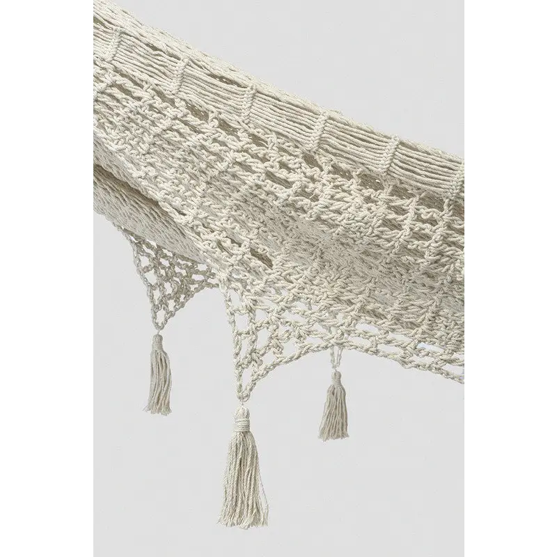 Outdoor undercover cotton Mayan Legacy hammock with hand crocheted tassels Queen Size Marble Colour - Home & Garden >