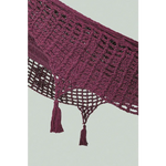 Outdoor undercover cotton Mayan Legacy hammock with hand crocheted tassels King Size Maroon - Home & Garden > Hammocks