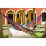 Outdoor undercover cotton Mayan Legacy hammock with hand crocheted tassels King Size Colorina - Home & Garden > Hammocks