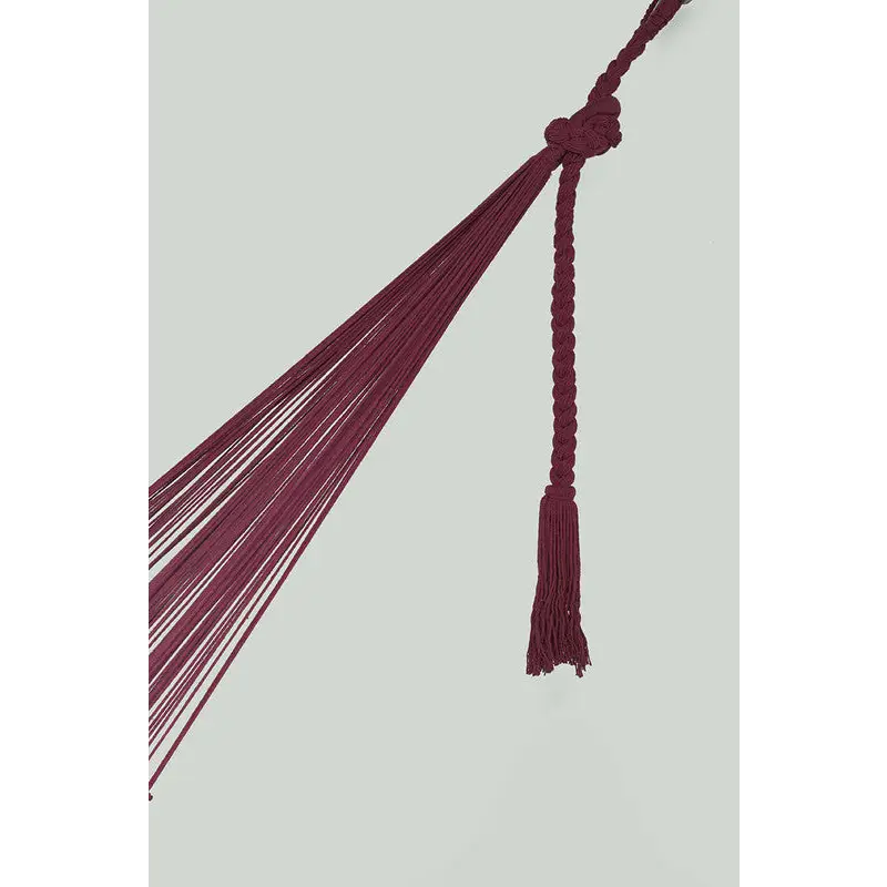 Outdoor undercover cotton Mayan Legacy hammock with hand crocheted tassels Queen Size Maroon - Home & Garden > Hammocks