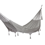 Outdoor undercover cotton Mayan Legacy hammock with hand crocheted tassels King Size Dream Sands - Home & Garden >