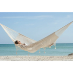 Outdoor undercover cotton Mayan Legacy hammock with hand crocheted tassels King Size Marble - Home & Garden > Hammocks